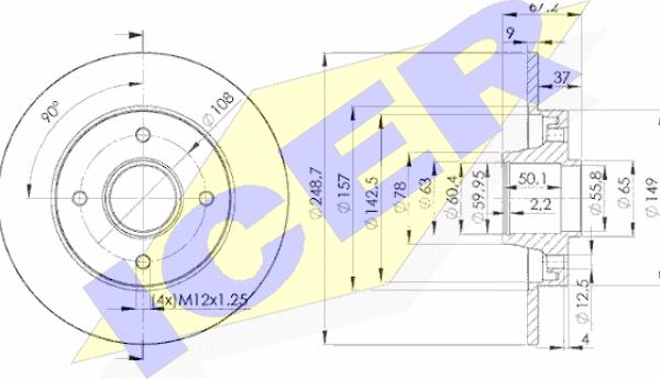 Icer 78BD4744-1 - Тормозной диск autodnr.net