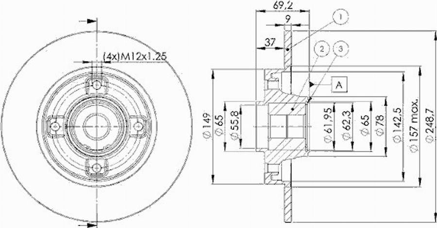 Icer 78BD4745 - Тормозной диск avtokuzovplus.com.ua