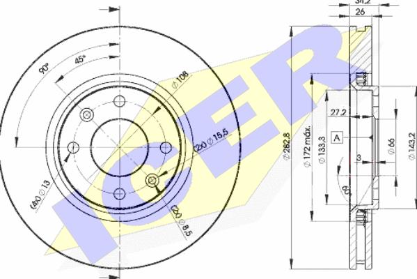 Icer 78BD4752-2 - Тормозной диск avtokuzovplus.com.ua