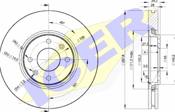 Icer 78BD4753-2 - Тормозной диск avtokuzovplus.com.ua