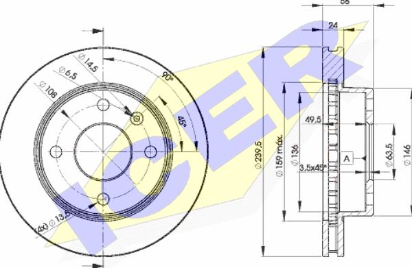 Icer 78BD4844-2 - Тормозной диск avtokuzovplus.com.ua