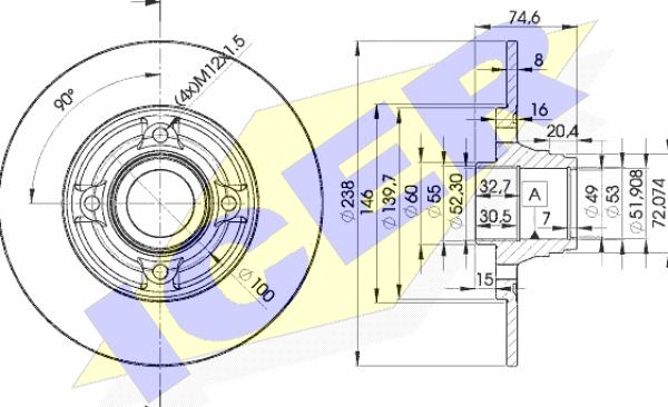 Icer 78BD5006-1 - Тормозной диск avtokuzovplus.com.ua