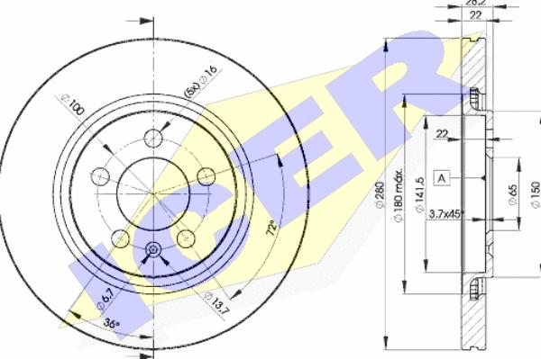 Icer 78BD5031-2 - Тормозной диск avtokuzovplus.com.ua