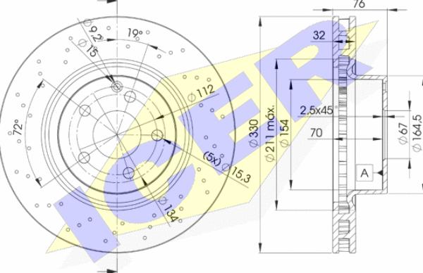 Icer 78BD5038-2 - Тормозной диск avtokuzovplus.com.ua