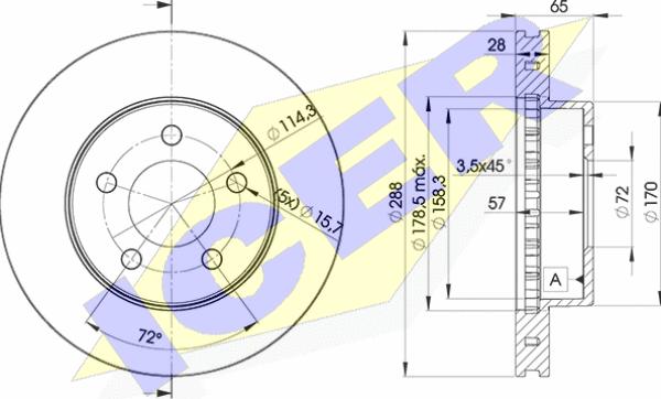 Icer 78BD5121-2 - Тормозной диск avtokuzovplus.com.ua