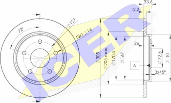 Icer 78BD5173-2 - Тормозной диск avtokuzovplus.com.ua