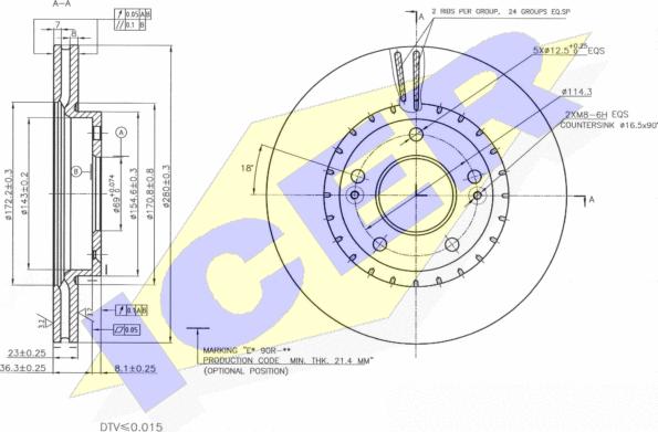 Icer 78BD5182-2 - Гальмівний диск autocars.com.ua