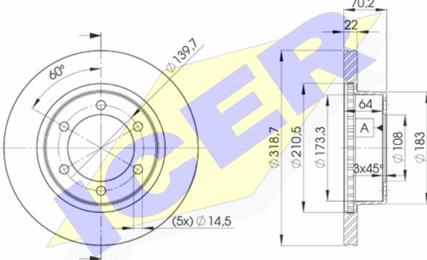 Icer 78BD5210-2 - Тормозной диск avtokuzovplus.com.ua