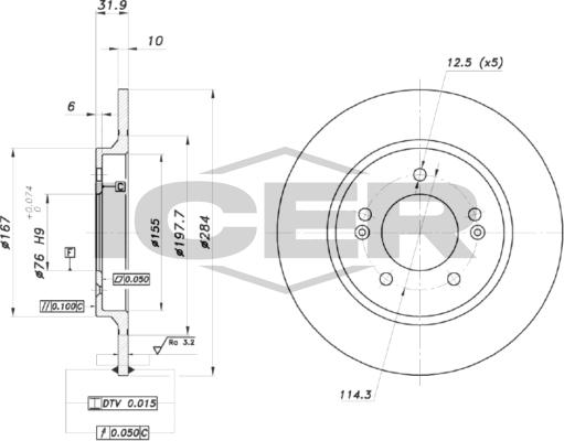 Icer 78BD5270-2 - Гальмівний диск autocars.com.ua