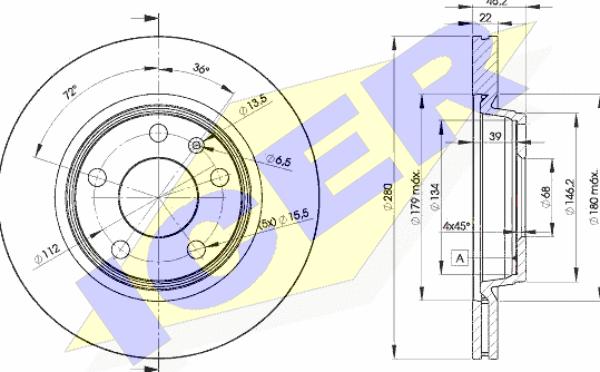 Icer 78BD5301-2 - Тормозной диск avtokuzovplus.com.ua