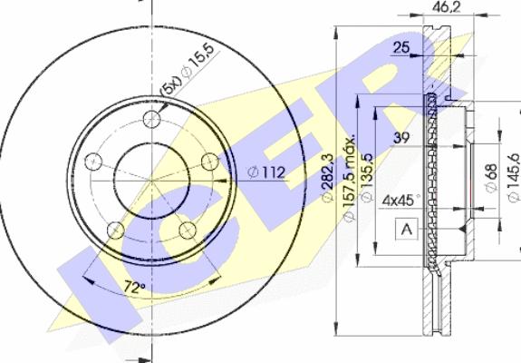 Icer 78BD5306-2 - Тормозной диск avtokuzovplus.com.ua