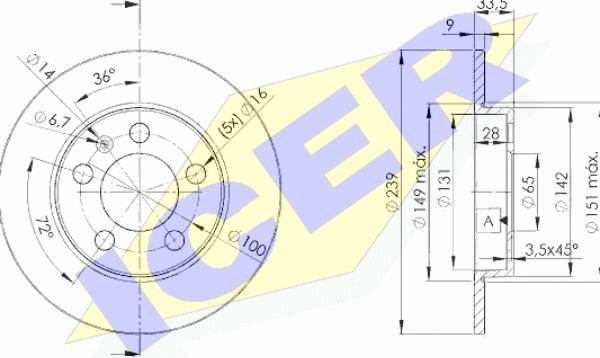 Icer 78BD5311-2 - Тормозной диск avtokuzovplus.com.ua