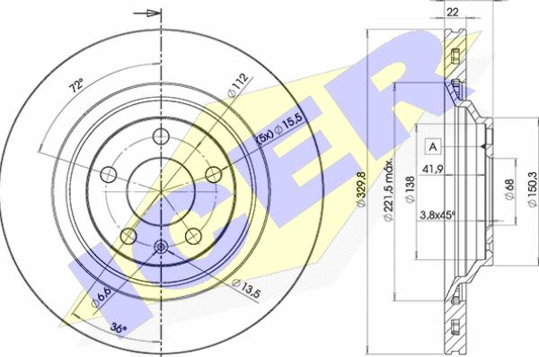 Icer 78BD5314-2 - Гальмівний диск autocars.com.ua