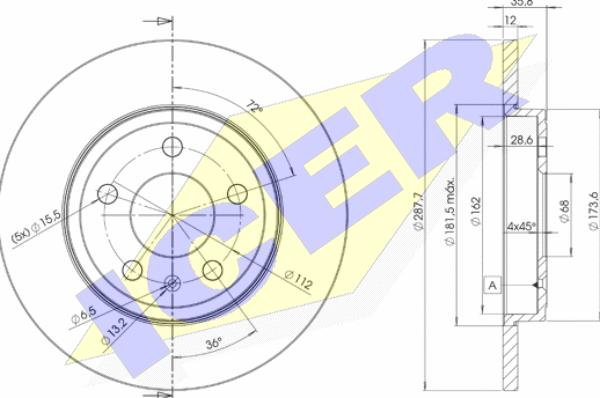 Icer 78BD5316-2 - Тормозной диск avtokuzovplus.com.ua