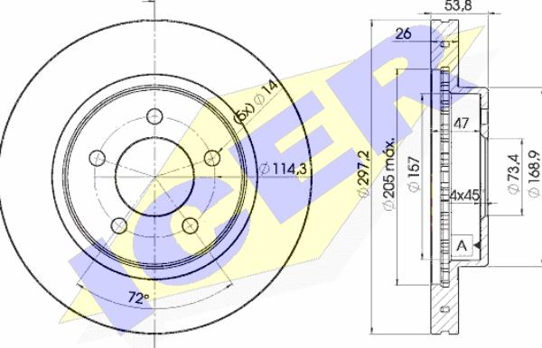 Icer 78BD5386-2 - Тормозной диск avtokuzovplus.com.ua