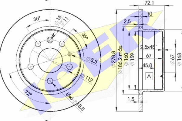 Icer 78BD5500-1 - Тормозной диск avtokuzovplus.com.ua