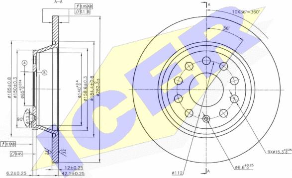 Icer 78BD5619-2 - Тормозной диск avtokuzovplus.com.ua