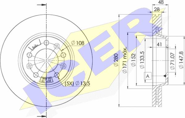 Icer 78BD5624-2 - Тормозной диск avtokuzovplus.com.ua