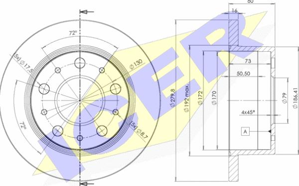 Icer 78BD5625-1 - Тормозной диск avtokuzovplus.com.ua