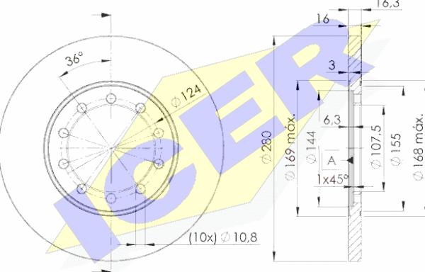 Icer 78BD5631-2 - Гальмівний диск autocars.com.ua