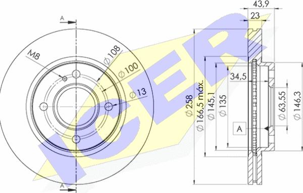 Icer 78BD5636-2 - Тормозной диск avtokuzovplus.com.ua