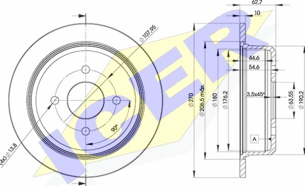 Icer 78BD5951-2 - Тормозной диск avtokuzovplus.com.ua