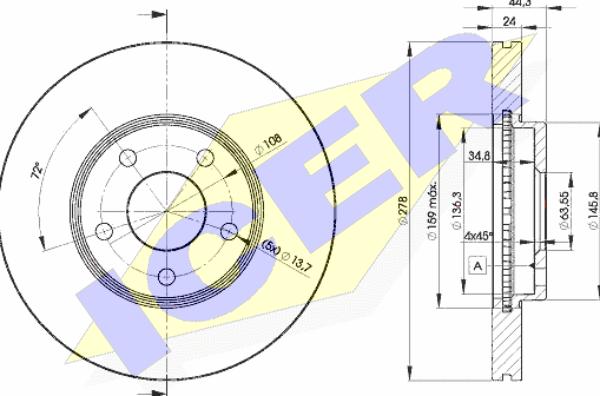 Icer 78BD5980-2 - Тормозной диск avtokuzovplus.com.ua