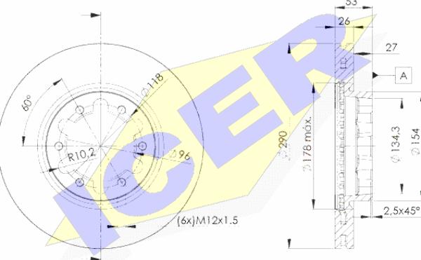 Icer 78BD6031-2 - Тормозной диск avtokuzovplus.com.ua