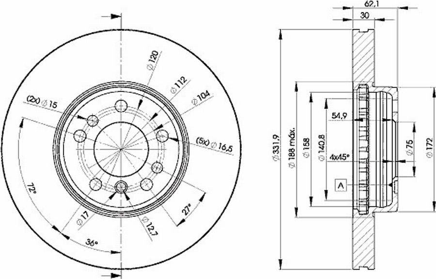 Icer 78BD6045 - Гальмівний диск autocars.com.ua