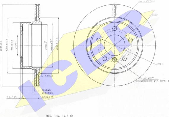 Icer 78BD6087-2 - Тормозной диск avtokuzovplus.com.ua