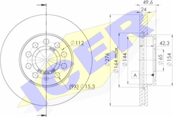 Icer 78BD6095-2 - Тормозной диск avtokuzovplus.com.ua