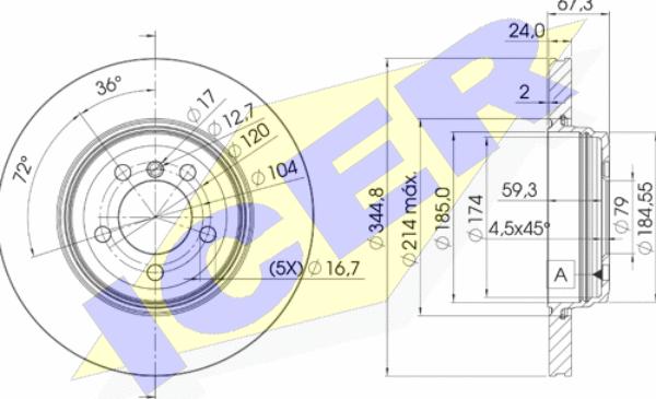 Icer 78BD6129-2 - Тормозной диск avtokuzovplus.com.ua