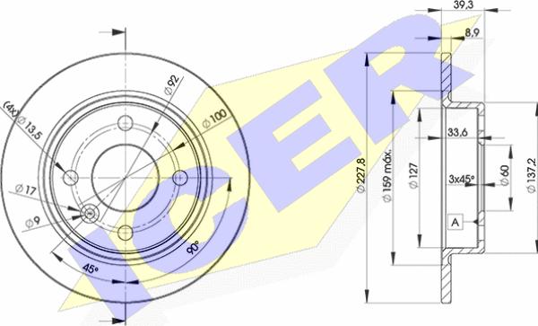 Icer 78BD6165-2 - Тормозной диск avtokuzovplus.com.ua