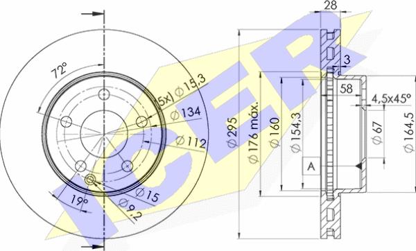 Icer 78BD6475-2 - Тормозной диск avtokuzovplus.com.ua