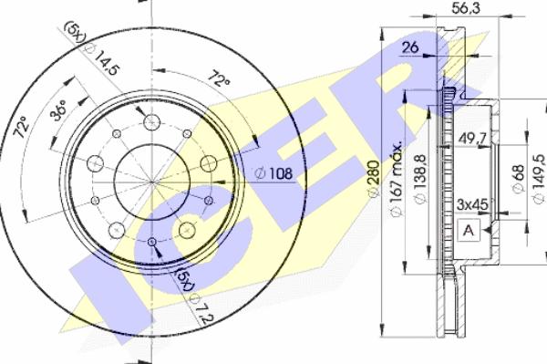 Icer 78BD6567-2 - Тормозной диск avtokuzovplus.com.ua