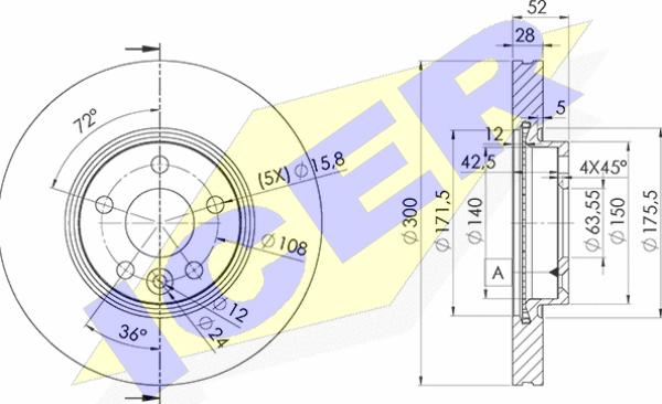 Icer 78BD6765-2 - Тормозной диск avtokuzovplus.com.ua