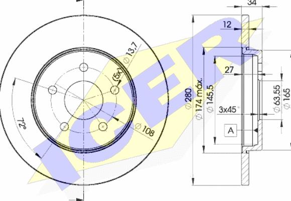 Icer 78BD6768-2 - Тормозной диск avtokuzovplus.com.ua