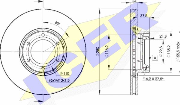 Icer 78BD6847-2 - Тормозной диск avtokuzovplus.com.ua