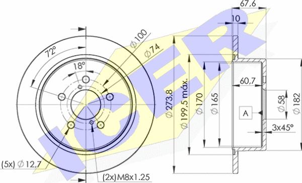 Icer 78BD7033-2 - Тормозной диск autodnr.net