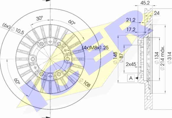 Icer 78BD7043-2 - Тормозной диск avtokuzovplus.com.ua