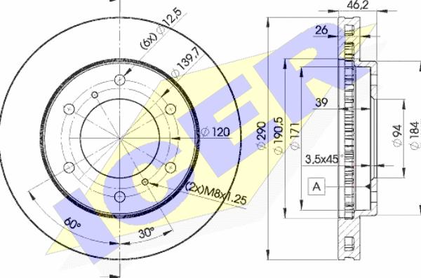 Icer 78BD7116-2 - Тормозной диск avtokuzovplus.com.ua