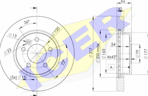 Icer 78BD7360-2 - Тормозной диск avtokuzovplus.com.ua