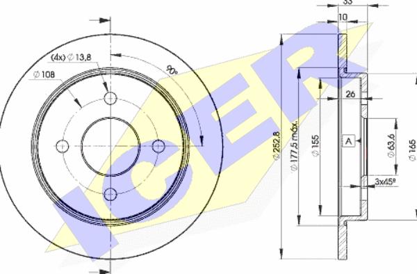 Icer 78BD7969-2 - Тормозной диск autodnr.net