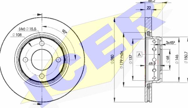 Icer 78BD8011-2 - Тормозной диск autodnr.net