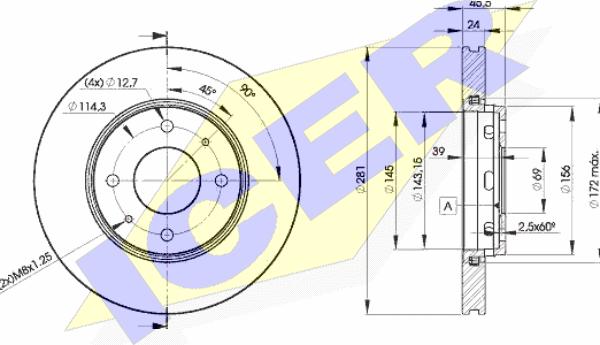 Icer 78BD8027-2 - Тормозной диск avtokuzovplus.com.ua