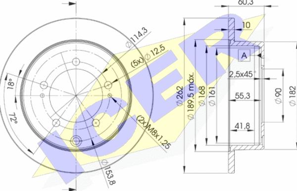 Icer 78BD8326-2 - Тормозной диск avtokuzovplus.com.ua