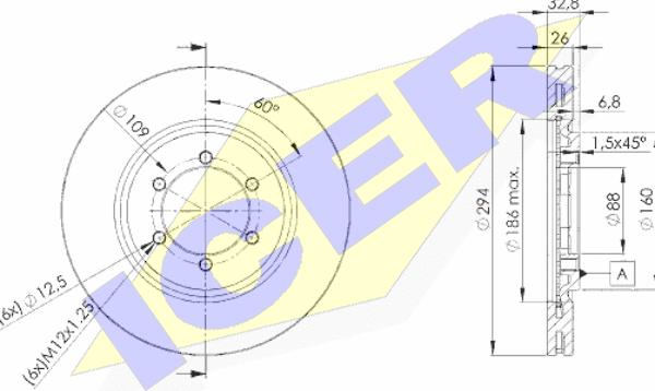 Icer 78BD8678-2 - Тормозной диск avtokuzovplus.com.ua