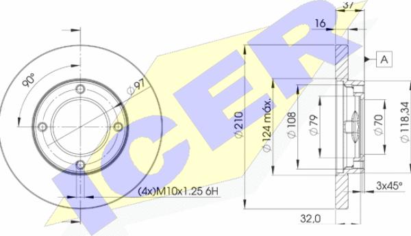 Icer 78BD8702-2 - Тормозной диск avtokuzovplus.com.ua