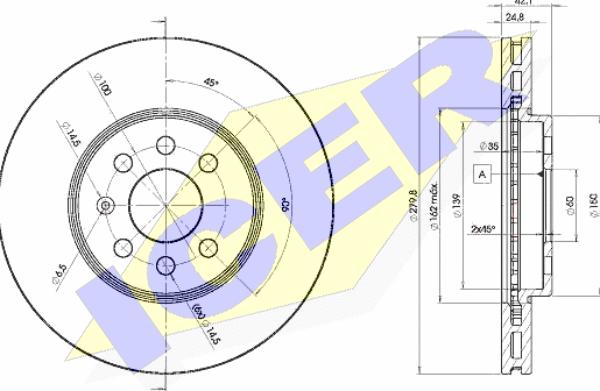 Icer 78BD9001-2 - Гальмівний диск autocars.com.ua