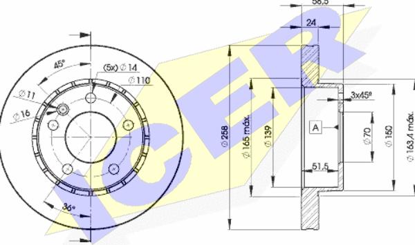 Icer 78BD9039-2 - Тормозной диск avtokuzovplus.com.ua